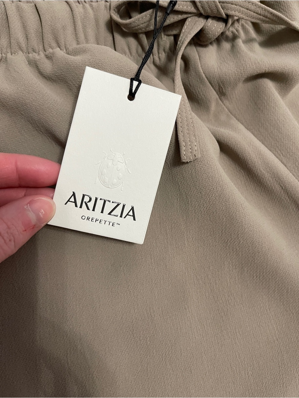 NWT Artizia The Lodge Pant- Crepette Nomad Taupe Size M Short - Picture 8 of 11
